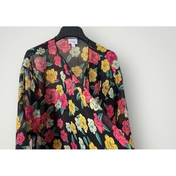 Lularoe Floral Print Duster Cardigan Size Medium - Picture 3 of 6